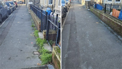 Holton Street Clean before and after
